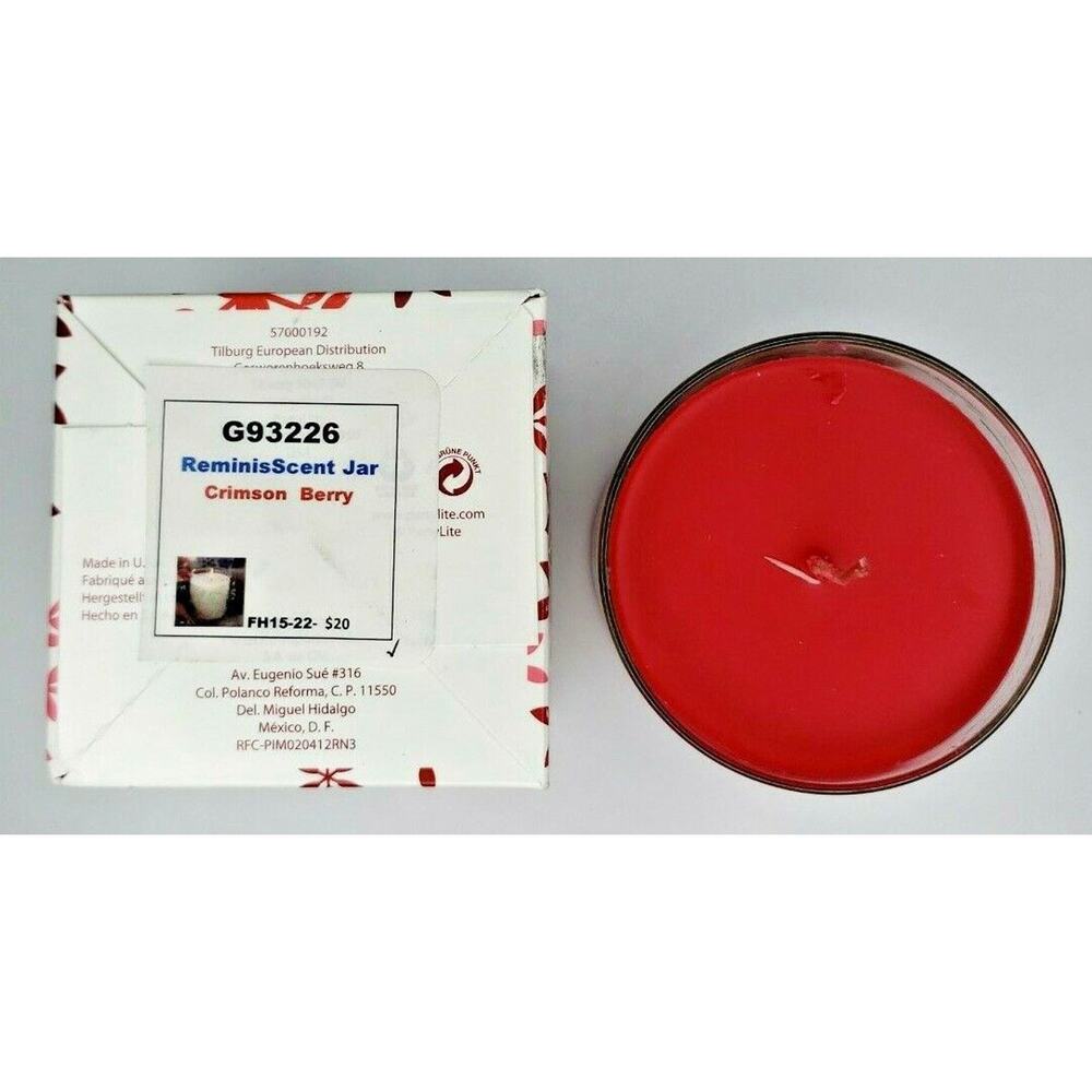 PartyLite ReminiScent Jar‎ Candle New Box Crimson Berry P3E/G93226 - Picture 2 of 2